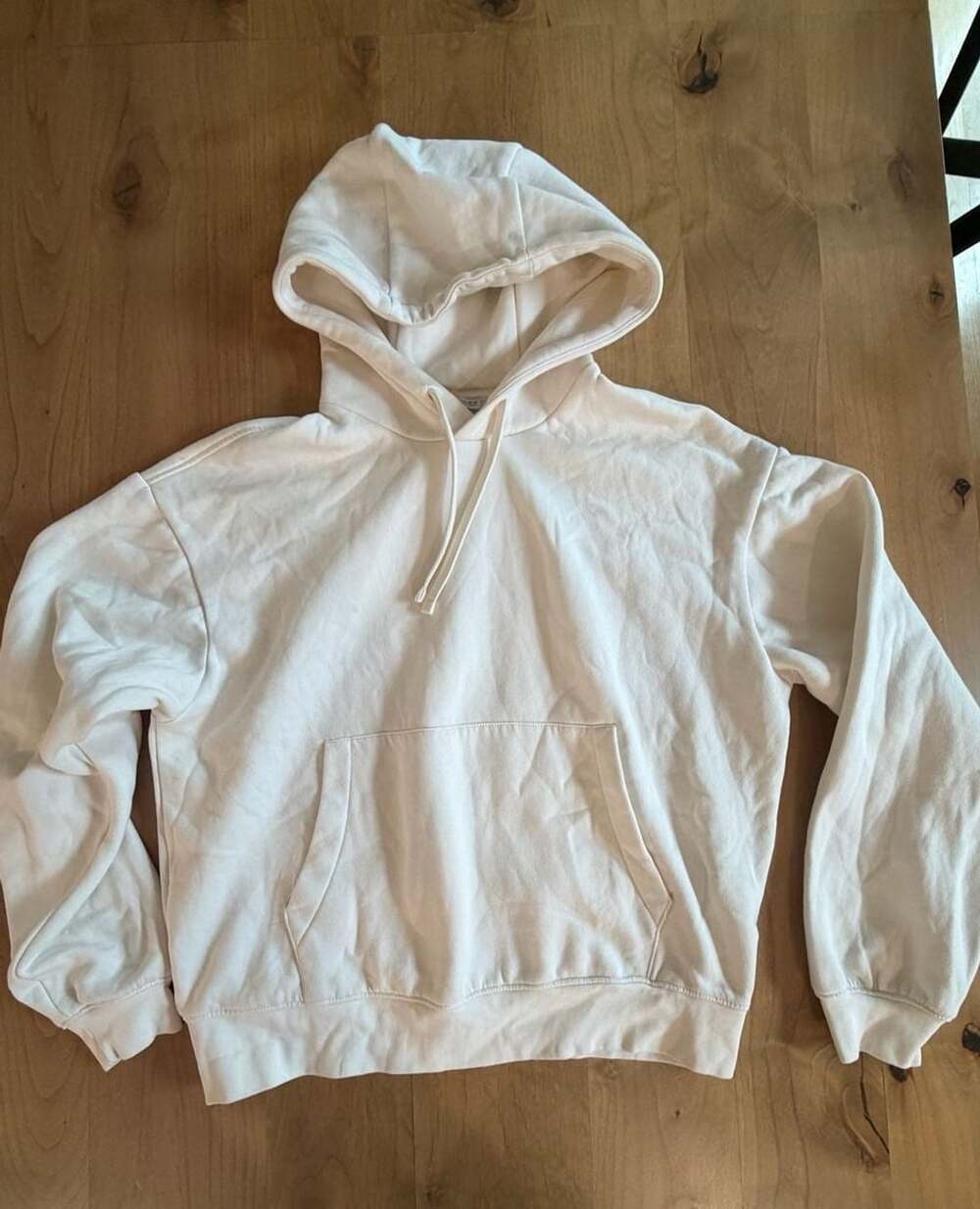 Zara Hoodie Size M Cream Pullover Sweatshirt